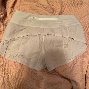 Lululemon white speed up shorts